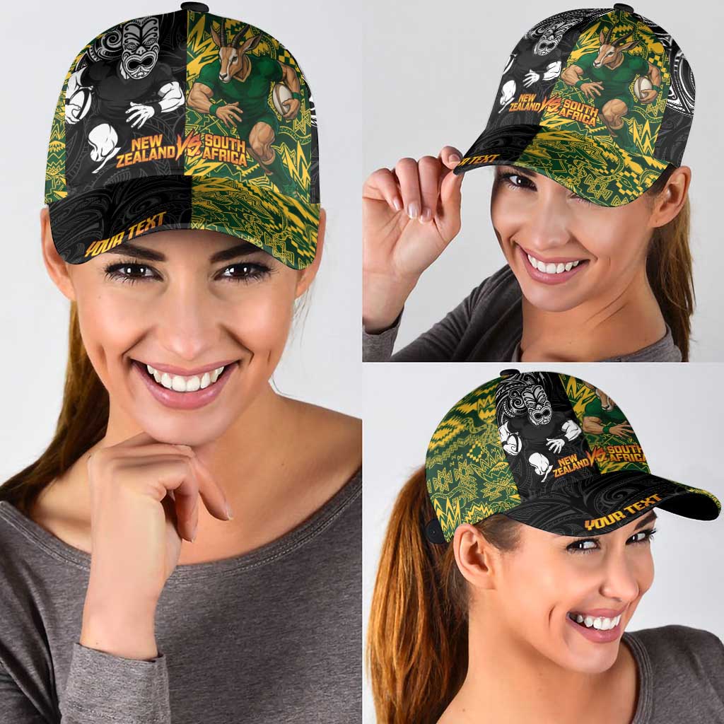 Personalised New Zealand vs South Africa Classic Cap Rugby Rivalry Two Nations One Battle
