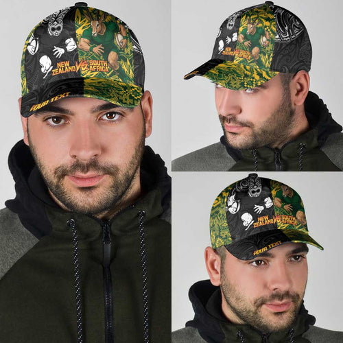 Personalised New Zealand vs South Africa Classic Cap Rugby Rivalry Two Nations One Battle