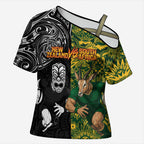 Custom New Zealand vs South Africa Cross Shoulder Shirt Rugby Rivalry Two Nations One Battle