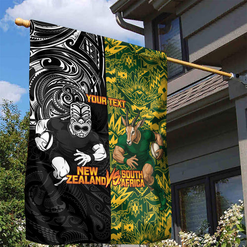 Custom New Zealand vs South Africa Garden Flag Rugby Rivalry Two Nations One Battle