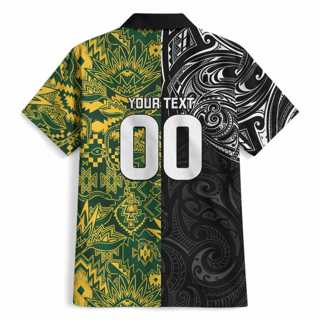 Custom New Zealand vs South Africa Hawaiian Shirt Rugby Rivalry Two Nations One Battle
