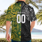 Custom New Zealand vs South Africa Hawaiian Shirt Rugby Rivalry Two Nations One Battle