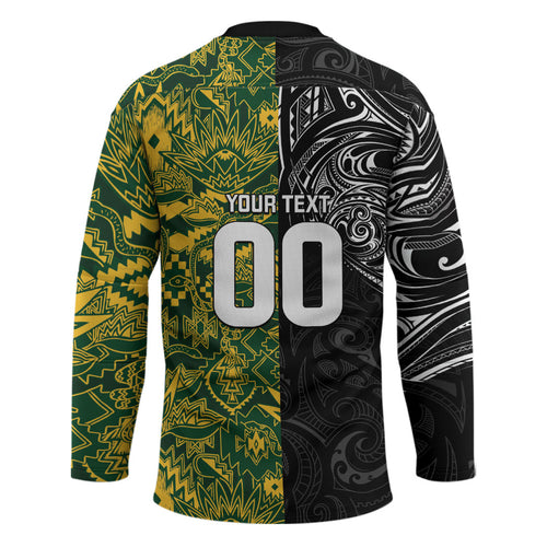 Custom New Zealand vs South Africa Hockey Jersey Rugby Rivalry Two Nations One Battle