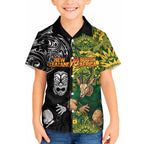 Custom New Zealand vs South Africa Kid Hawaiian Shirt Rugby Rivalry Two Nations One Battle