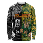 Custom New Zealand vs South Africa Long Sleeve Shirt Rugby Rivalry Two Nations One Battle