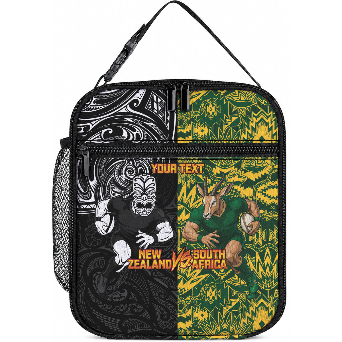 Custom New Zealand vs South Africa Lunch Bag Rugby Rivalry Two Nations One Battle