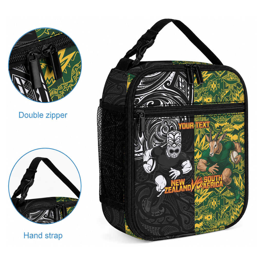 Custom New Zealand vs South Africa Lunch Bag Rugby Rivalry Two Nations One Battle