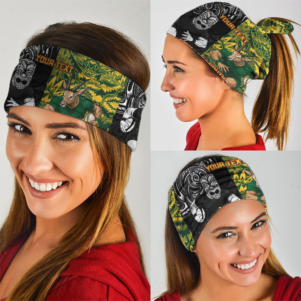 Custom New Zealand vs South Africa Neck Gaiter Rugby Rivalry Two Nations One Battle