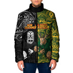 Custom New Zealand vs South Africa Padded Jacket Rugby Rivalry Two Nations One Battle