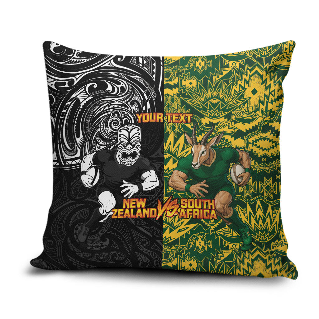 Custom New Zealand vs South Africa Pillow Cover Rugby Rivalry Two Nations One Battle
