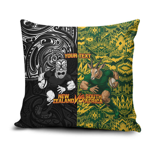 Custom New Zealand vs South Africa Pillow Cover Rugby Rivalry Two Nations One Battle