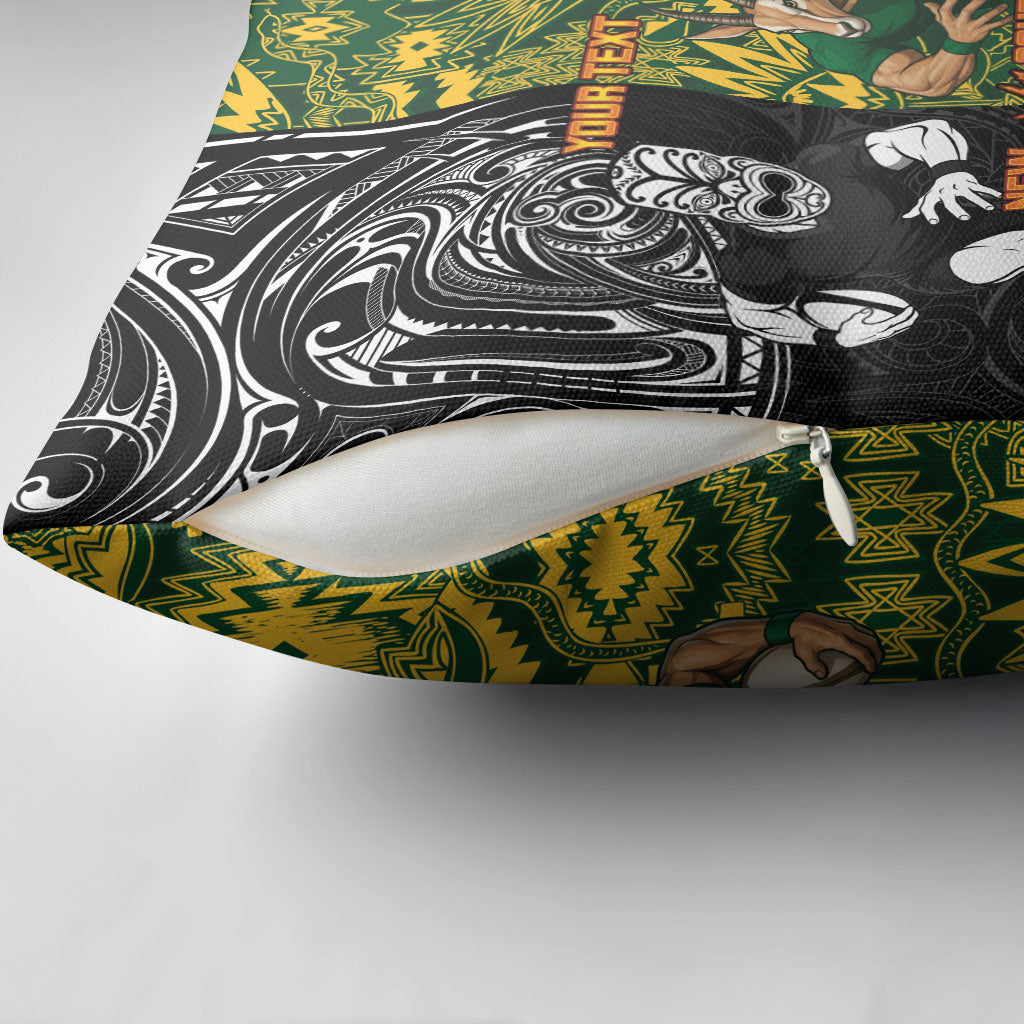 Custom New Zealand vs South Africa Pillow Cover Rugby Rivalry Two Nations One Battle