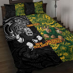 Custom New Zealand vs South Africa Quilt Bed Set Rugby Rivalry Two Nations One Battle