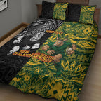 Custom New Zealand vs South Africa Quilt Bed Set Rugby Rivalry Two Nations One Battle