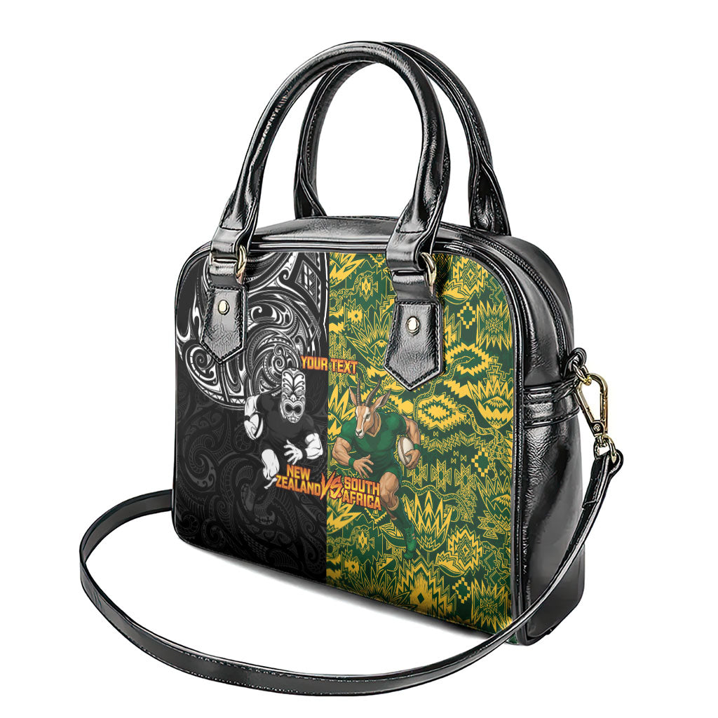 Custom New Zealand vs South Africa Shoulder Handbag Rugby Rivalry Two Nations One Battle