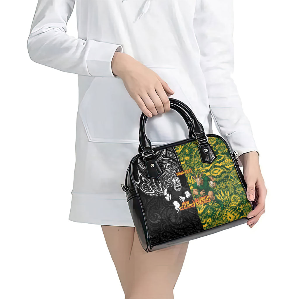 Custom New Zealand vs South Africa Shoulder Handbag Rugby Rivalry Two Nations One Battle