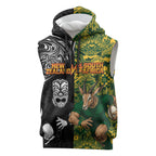 Custom New Zealand vs South Africa Sleeveless Hoodie Rugby Rivalry Two Nations One Battle