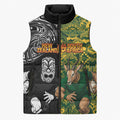 Custom New Zealand vs South Africa Sleeveless Puffer Jacket Rugby Rivalry Two Nations One Battle