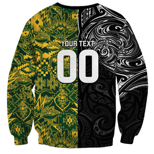 Custom New Zealand vs South Africa Sweatshirt Rugby Rivalry Two Nations One Battle