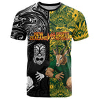 Custom New Zealand vs South Africa T Shirt Rugby Rivalry Two Nations One Battle