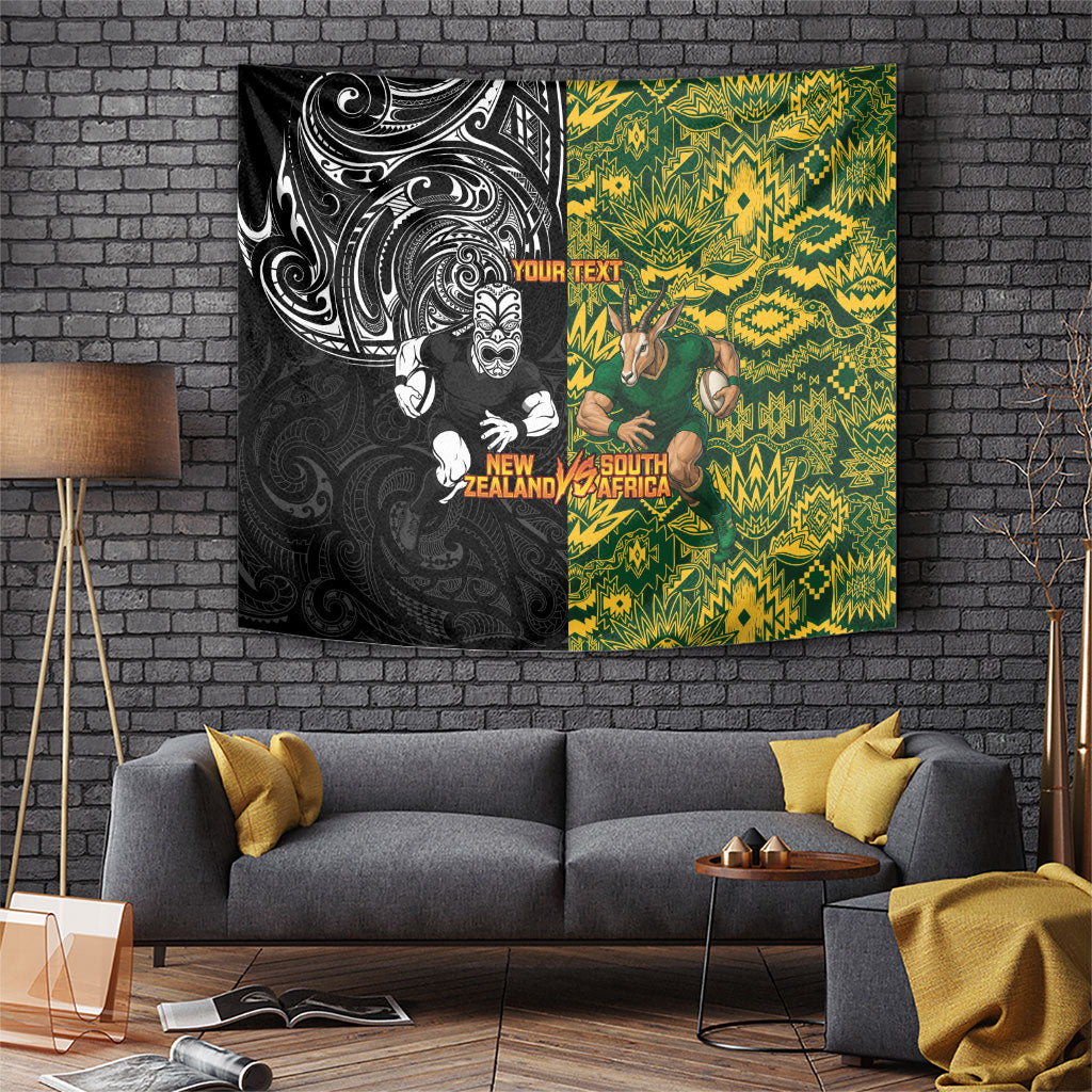 Custom New Zealand vs South Africa Tapestry Rugby Rivalry Two Nations One Battle