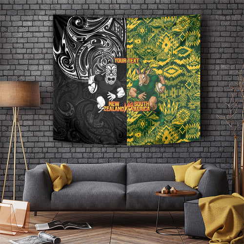 Custom New Zealand vs South Africa Tapestry Rugby Rivalry Two Nations One Battle