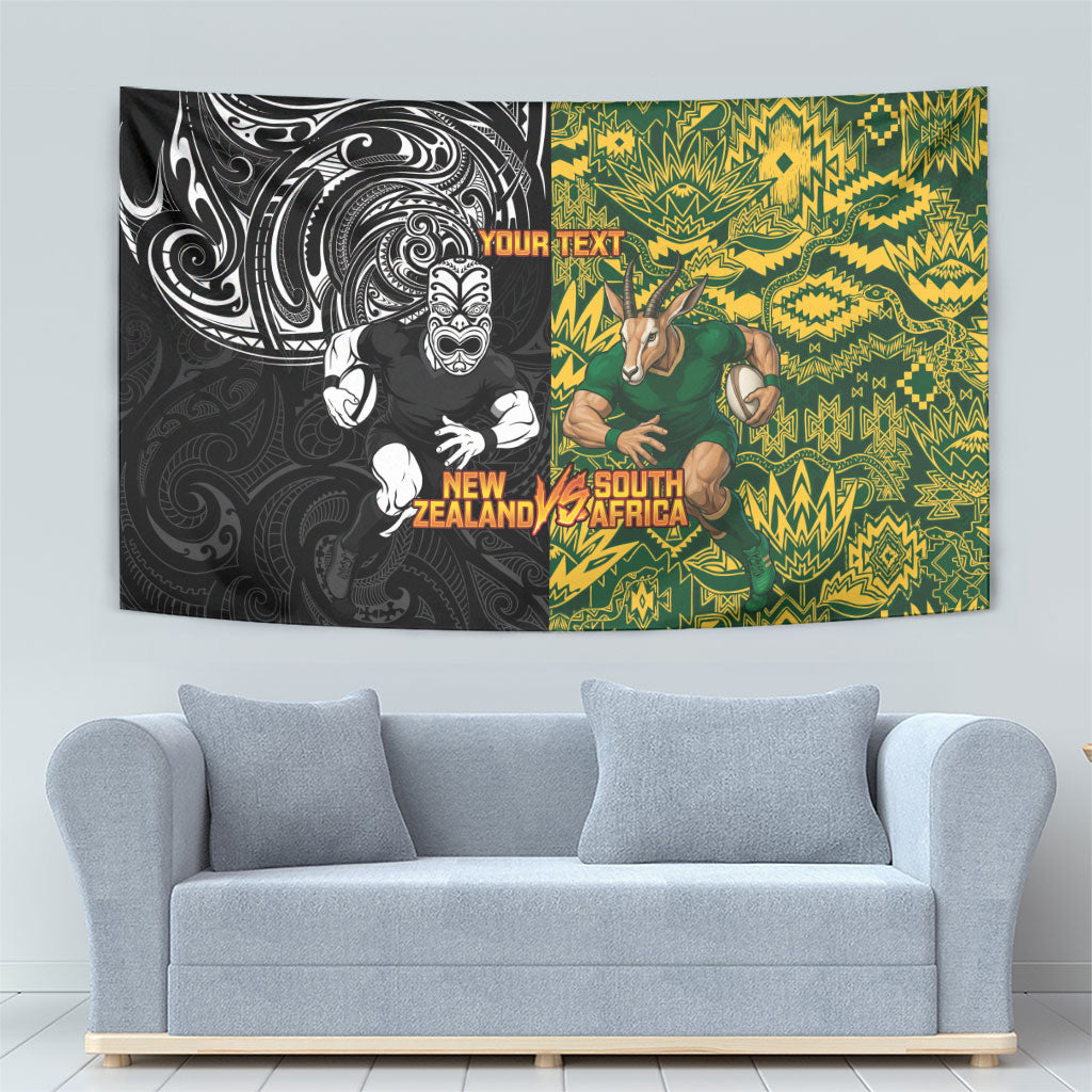 Custom New Zealand vs South Africa Tapestry Rugby Rivalry Two Nations One Battle