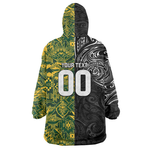 Custom New Zealand vs South Africa Wearable Blanket Hoodie Rugby Rivalry Two Nations One Battle