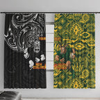 Custom New Zealand vs South Africa Window Curtain Rugby Rivalry Two Nations One Battle