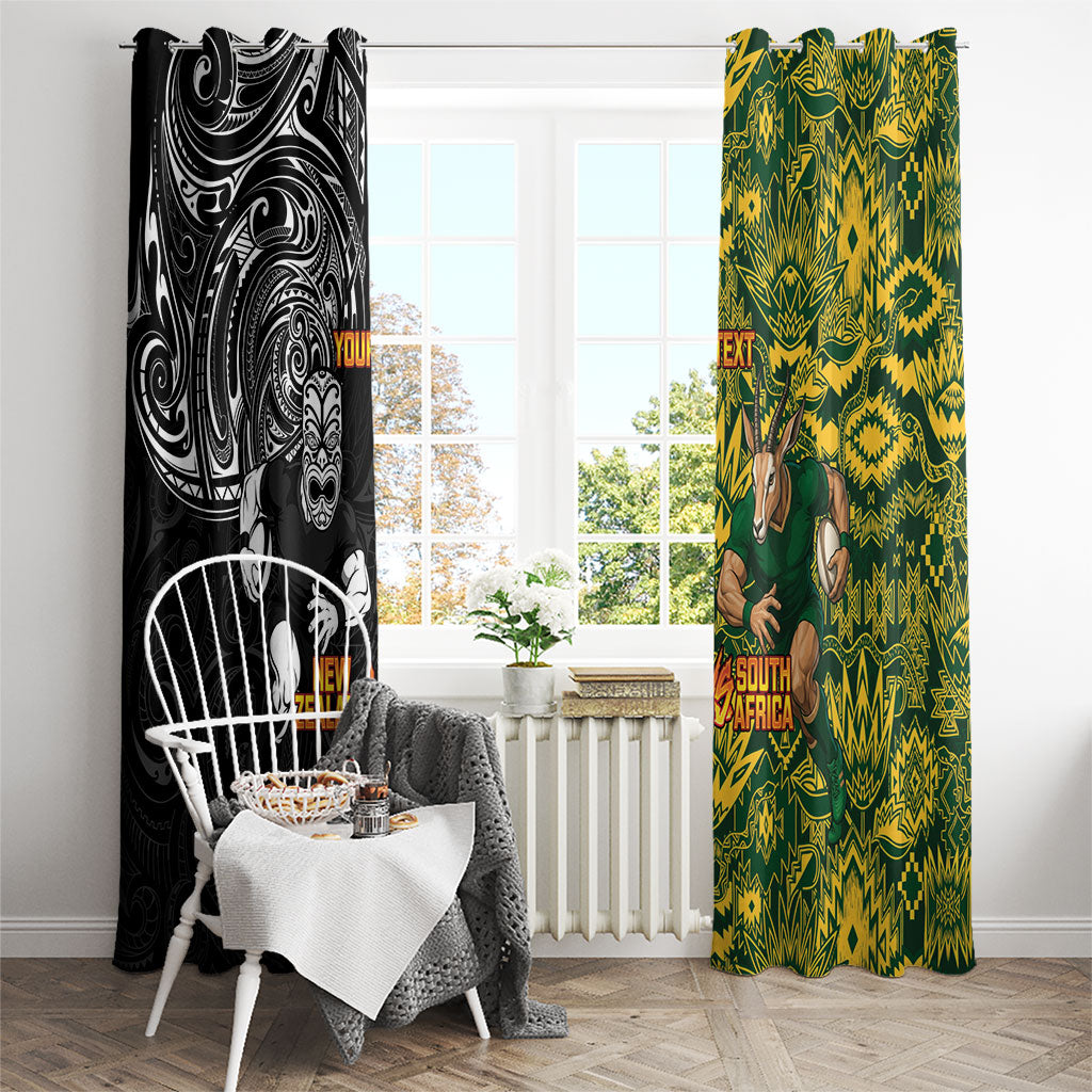 Custom New Zealand vs South Africa Window Curtain Rugby Rivalry Two Nations One Battle