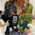 Custom New Zealand vs South Africa Women Casual Shirt Rugby Rivalry Two Nations One Battle
