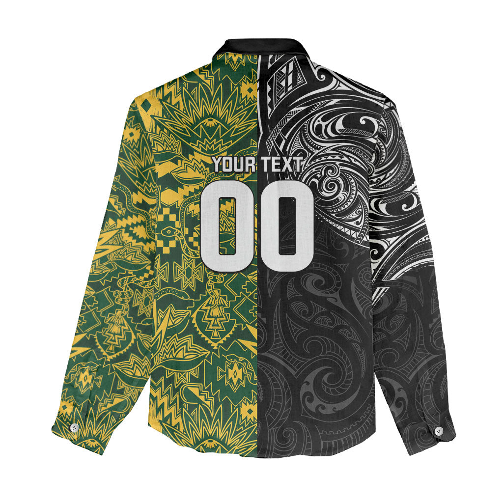 Custom New Zealand vs South Africa Women Casual Shirt Rugby Rivalry Two Nations One Battle