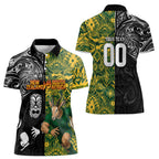 Custom New Zealand vs South Africa Women Polo Shirt Rugby Rivalry Two Nations One Battle