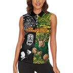 Custom New Zealand vs South Africa Women Sleeveless Polo Shirt Rugby Rivalry Two Nations One Battle