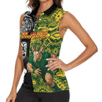 Custom New Zealand vs South Africa Women Sleeveless Polo Shirt Rugby Rivalry Two Nations One Battle