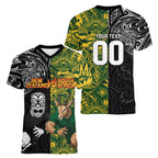 Custom New Zealand vs South Africa Women V-Neck T-Shirt Rugby Rivalry Two Nations One Battle