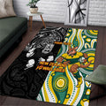 Custom Australia vs New Zealand Area Rug Rugby Rivalry Two Nations One Battle