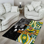 Custom Australia vs New Zealand Area Rug Rugby Rivalry Two Nations One Battle