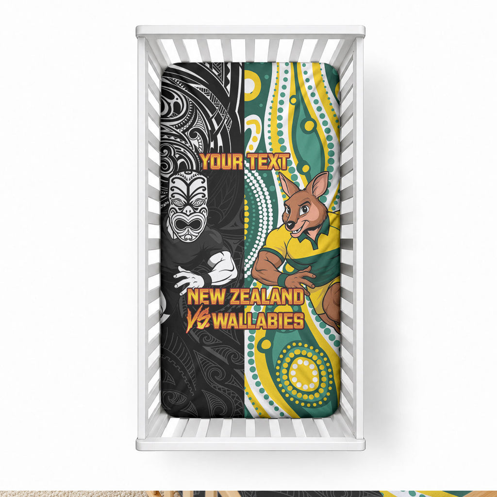 Custom Australia vs New Zealand Baby Bed Cover Rugby Rivalry Two Nations One Battle