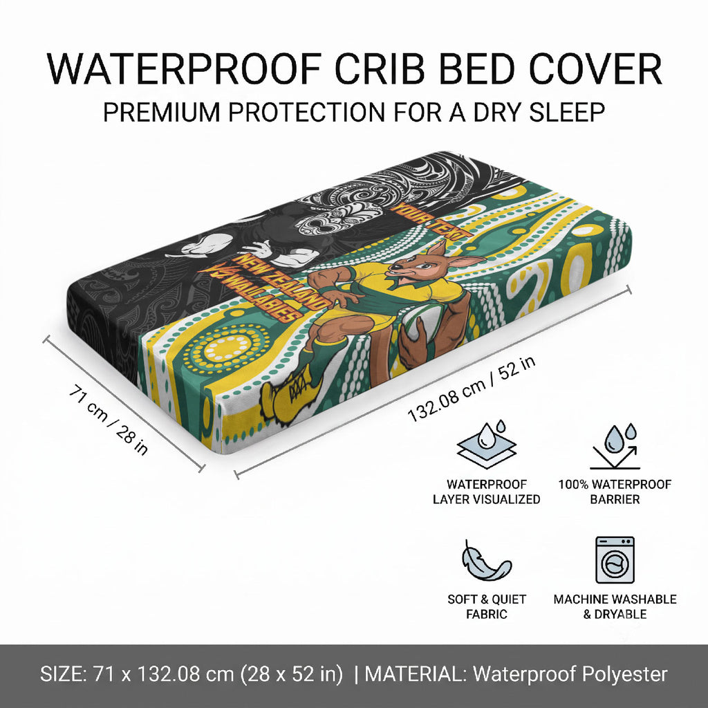 Custom Australia vs New Zealand Baby Bed Cover Rugby Rivalry Two Nations One Battle