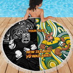 Custom Australia vs New Zealand Beach Blanket Rugby Rivalry Two Nations One Battle