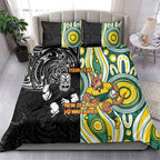 Custom Australia vs New Zealand Bedding Set Rugby Rivalry Two Nations One Battle
