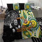Custom Australia vs New Zealand Bedding Set Rugby Rivalry Two Nations One Battle