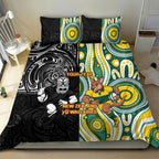 Custom Australia vs New Zealand Bedding Set Rugby Rivalry Two Nations One Battle