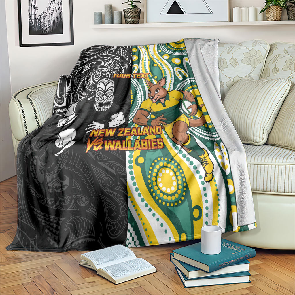 Custom Australia vs New Zealand Blanket Rugby Rivalry Two Nations One Battle