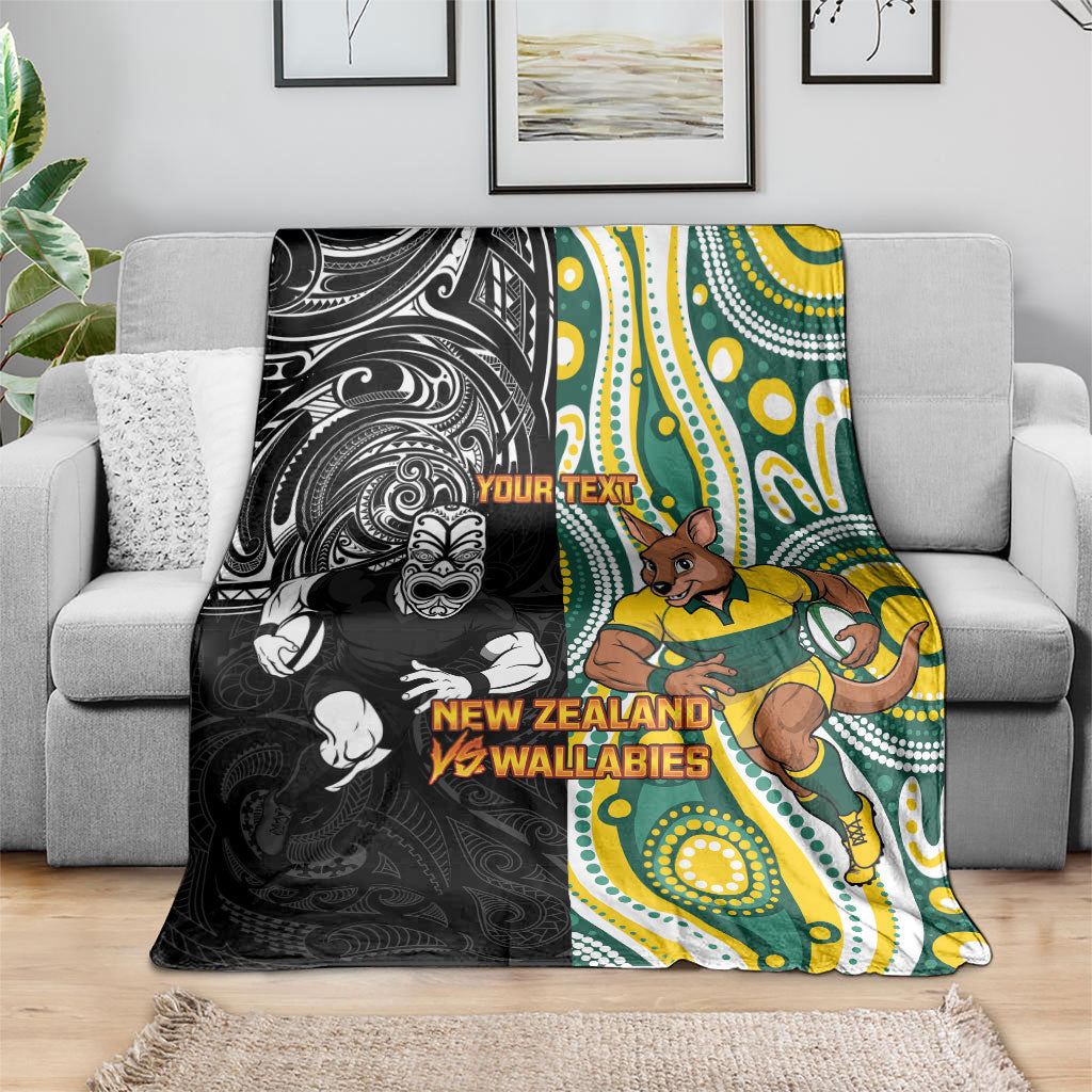 Custom Australia vs New Zealand Blanket Rugby Rivalry Two Nations One Battle