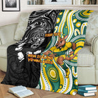 Custom Australia vs New Zealand Blanket Rugby Rivalry Two Nations One Battle