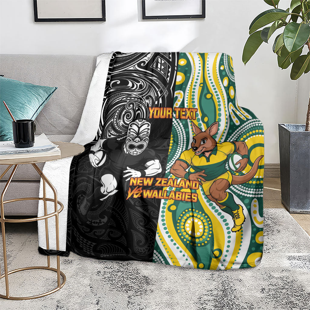 Custom Australia vs New Zealand Blanket Rugby Rivalry Two Nations One Battle