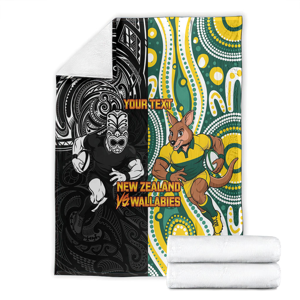 Custom Australia vs New Zealand Blanket Rugby Rivalry Two Nations One Battle