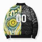 Custom Australia vs New Zealand Bomber Puffer Jacket Rugby Rivalry Two Nations One Battle
